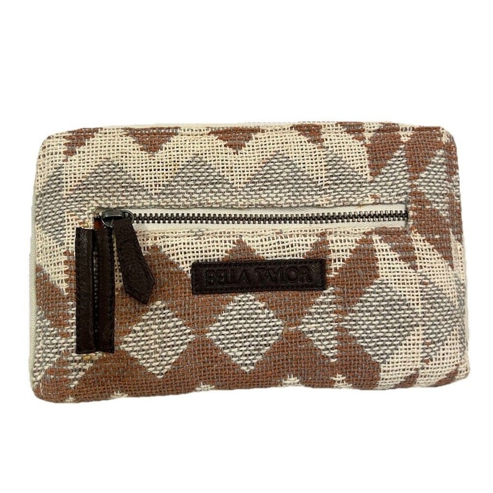 Bella Taylor Zip Wallet Rustic Southwestern Geometric Textured Weave Design